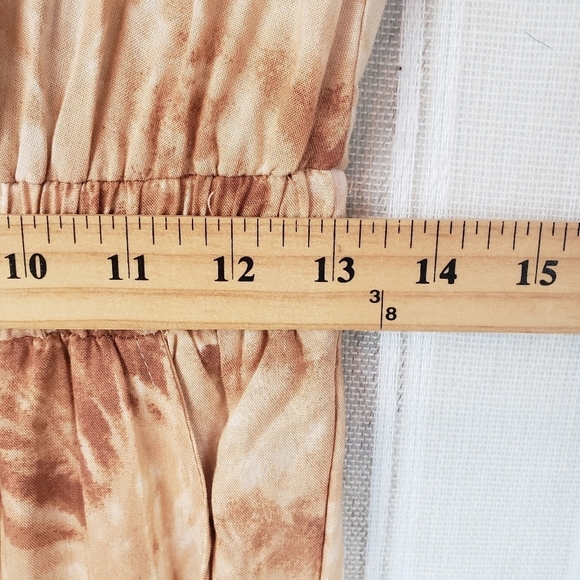 Japna Tie Dye Jumpsuit Neutral Tan Short Sleeves Size Small - Picture 8 of 11